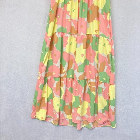 Social Standard SANCTUARY Smocked Midi Dress Large L Fiesta Pastel Floral EUC - Picture 15 of 15